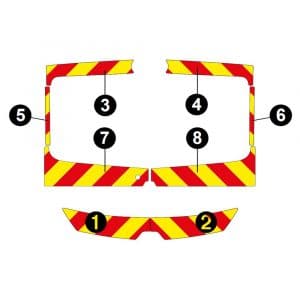 Alternative view of Kit Jaune-Rouge Partiel – RENAULT Trafic H1 à Hayon (2021)
